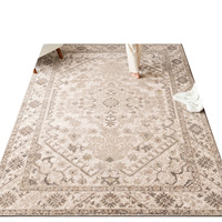 Tapis persan vintage neutre, tapis en velours cristal doux, tapis oriental à motifs floraux, tapis antidérapant pour salon, décoration de la maison