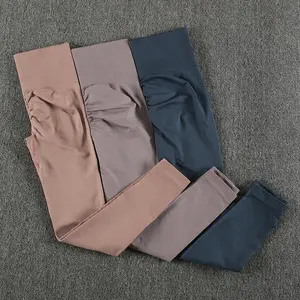 athletic apparel manufacturer women nylon spandex seamless contour high waisted gym sportswear scrunch butt yoga shorts