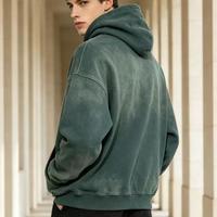 Hoodie Oversize Berbahan Katun Acid Washed dengan Lubang, Model Boxy Fit, Hoodie Custom Pria Grosir