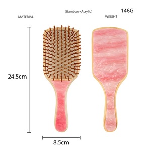 2025 mode naturel en bois bambou acrylique Hari brosse antistatique cuir chevelu Massage coussin d'air marbre peigne pour tous les Types Hari - Product Image 6