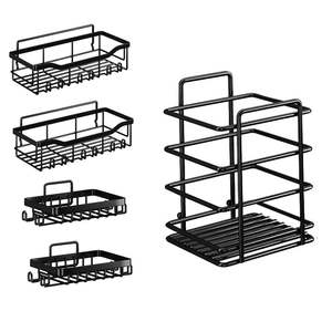드릴 5 in 1 욕실 랙이없는 샤워 캐디 벽걸이 형 단일 계층 중국 금속 자체 접착 - Product Image 2
