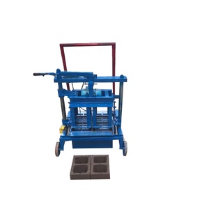 QT2-45 penggunaan di rumah Manual kecil konstruksi rumah tanah liat padat berongga mesin pembuat bata di palet Nigeria kepala Ram - Product Image 1