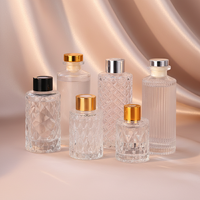 Bouteilles en verre cylindriques personnalisables pour diffuseurs de parfum, 50 ml, 80 ml, 100 ml, 120 ml, 150 ml, 200 ml, avec bouchon à vis et impression sérigraphique