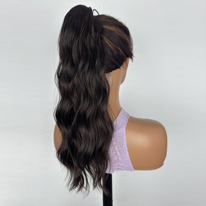 Oferta Especial: Extensiones <span class=keywords><strong>de</strong></span> <span class=keywords><strong>Cabello</strong></span> Ondulado y Rizado <span class=keywords><strong>de</strong></span> Fibra Ignífuga, Naturales, Ajustables con Cordón, <span class=keywords><strong>de</strong></span> 18 Pulgadas, con Efecto <span class=keywords><strong>de</strong></span> Ondas <span class=keywords><strong>de</strong></span> Agua, Suaves y Mate, para Uso Diario - Product Image 4