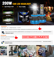 Nouvelles ampoules de voiture F8 PRO 200W 40000LM haute puissance, phares LED H4, LED Canbus, phares LED H4, phares LED H1 H11, phares LED H7