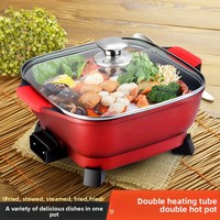 Casserole électrique multifonction antiadhésive avec corps métallique + pour usage domestique et en dortoir, pour plusieurs personnes