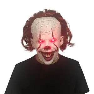 Halloween Hot Selling Ghost Clown Glowing Props Wig Headgear Haunted House Halloween Horror Props