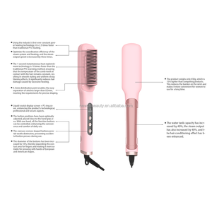 <span class=keywords><strong>Cepillo</strong></span> Alisador de Cabello Portátil a Vapor con 4 Temperaturas, Peine Alisador Antiescaldaduras, Pantalla LED, Alisado Iónico - Product Image 6