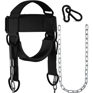 MKAS-Arnés para la cabeza del cuello, entrenador de fuerza para el gimnasio, con 4 anillos en D de metal, ejercicio, levantamiento de pesas, entrenamiento, arnés para el cuello - Product Image 6