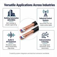 Kabel RVVP Terlindung dengan 2/3/4/5/6/7/8/10 Inti Konduktor Tembaga Murni Berlapis PVC untuk Jalur Kontrol dan Sinyal
