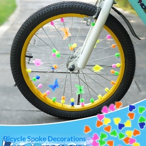 จักรยานเด็ก ลูกปัดหลากสี จักรยานทรงตัว พลาสติก ไฟกลางคืน รูปหัวใจ ขอบล้อรูปผีเสื้อ อุปกรณ์ตกแต่ง - Product Image 5