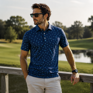 Camiseta de Polo de Golf Premium Personalizada para Hombre, Impresa, de Alto Rendimiento, que Absorbe la Humedad, para Clubes de Campo, Marca Privada, Fabricante OEM - Product Image 2