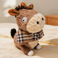 Peluche âne personnalisée sur mesure avec écharpe rouge, douce et agréable pour la peau