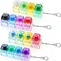 Gantungan Kunci Fidget Keycap LED, Tombol Dekompresi PC, Mainan Kecil, Gantungan Ransel Custom, Gantungan Kunci Switch Mekanik