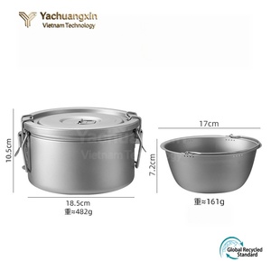 Casserole à micro-pression en titane pur pour l'extérieur avec pot intérieur d'une capacité de 2,0 à 3,0 L pour le camping et la cuisine légère - Product Image 4