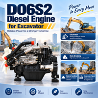 Moteur diesel D06S2 6 cylindres 2050 tr/min turbocompressé refroidi par eau, ensemble complet pour excavatrice et engins de construction