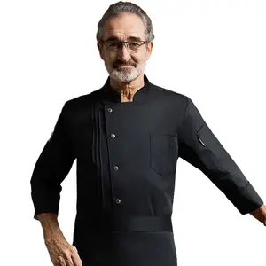 Chemise de chef en gros cuisine restaurant uniforme dessert café veste hôtel salon de coiffure hommes femmes chef vêtements de travail