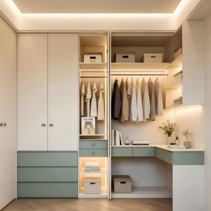 Muebles Modernos para Dormitorio Infantil, Armario de MDF con Escritorio Integrado, Cómoda con 6 Cajones, Armario Versátil para Bebés - Product Image 2