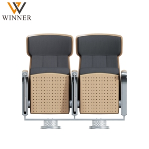 Chaise pliante de théâtre haut de gamme avec tablette d'écriture et pieds en aluminium pour église, école, centre de conférences, salle de concert - Product Image 4