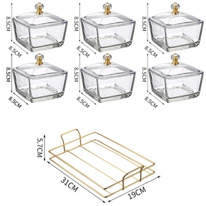 Luxurious Custom Servewave Serving <strong>Tapas</strong> <strong>Plates</strong> Set Dried Dessert Dishes with Stand Iron Snack Bars Restaurant Quality Glass - Product Image 1
