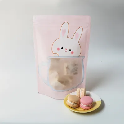 Cartoon snack ziplock bag biscuit candy bag food sealing bag for wedding candy packaging pouch