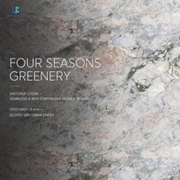 Dalle en pierre frittée Luca, design marbre Quatre Saisons |   Carrelage mural et de sol intérieur grand format 1200x2400mm, rose brillant avec veines vertes, 9mm