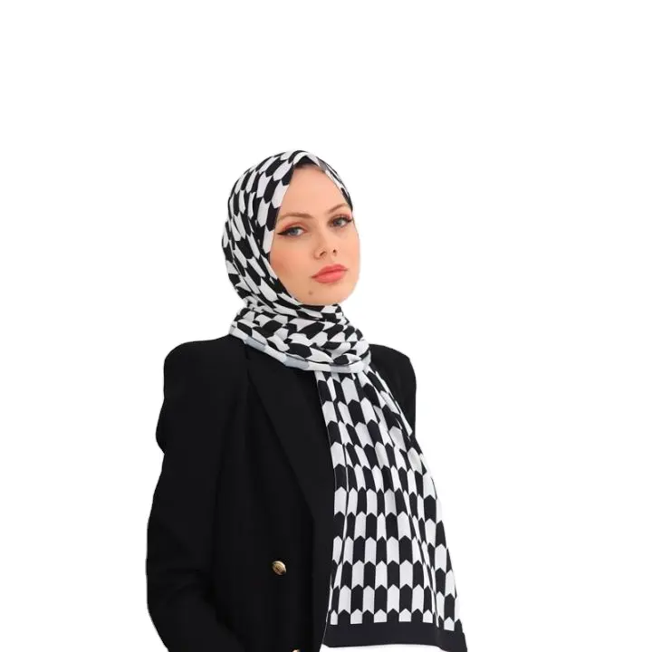 Medinah रेशम डिजिटल प्रिंट महिलाओं हिजाब दुपट्टा 100% कपास शाल पारंपरिक इस्लामी कपड़े मुस्लिम महिला के कपड़े 75*180 cm