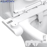 Aquatown Ultra Slim Bidet d'appoint pour soins post-partum, eau froide, double buse rétractable autonettoyante, pour toilettes