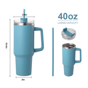 Offre Spéciale – <span class=keywords><strong>Gobelet</strong></span> de Voyage Isotherme à Double Paroi en Acier Inoxydable 40oz avec Poignée et <span class=keywords><strong>Couvercle</strong></span> à <span class=keywords><strong>Paille</strong></span>, Coffret Cadeau avec Tasse à Café - Product Image 3