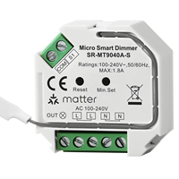 Contrôleur de variateur intelligent Sunricher 100-240Vac Matter Over Thread avec variation de phase micro-trailing edge, blanc, garantie 5 ans