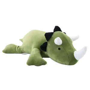 38cm דינוזאור משוקלל קטיפה משחק בובה ממולא בעלי החיים כרית רך ירוק דינו צעצוע Kawaii כרית ילדי ילד מתנת יום הולדת