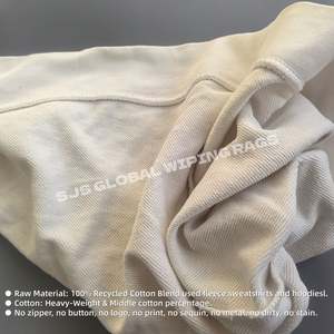 Trapos de Felpa Blancos Reciclados, Resistentes a Desgarros, para Limpieza Industrial, 100% Algodón - Product Image 4