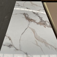 Lámina de PVC con Diseño de Mármol, 1220*2440mm, 4x8 pies, 3mm de Grosor, Alto Brillo, Resistente al Agua, para Interiores, Baños, Cocinas y Hogares