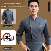 Automne hiver à manches longues Chef uniforme ensemble élastique imperméable restauration vêtements de travail pour hôtels Restaurants cuisson-haut motif