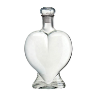 Bouteille en verre miniature de luxe Solent en forme de cœur 10 ml, base lourde, pour spiritueux, liqueur, cadeau de mariage, emballage en gros