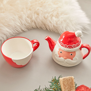Ensemble tasse et soucoupe en céramique Père Noël, théière et carafe à lait créatives, service à thé en relief pour le thé de l'après-midi - Product Image 6
