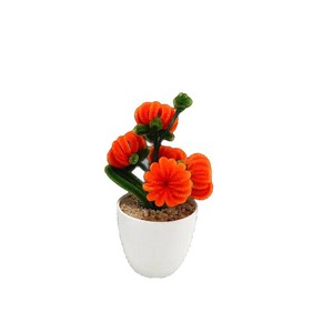 Mini bonsái de calabaza decorativo de 16 cm y 15 cm, hecho a mano con limpiapipas, para decoración navideña de la sala de estar o el escritorio. - Product Image 5