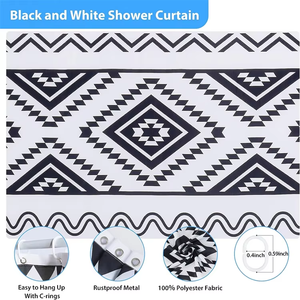 <span class=keywords><strong>Noir</strong></span> <span class=keywords><strong>blanc</strong></span> Boho imperméable ferme rideaux <span class=keywords><strong>de</strong></span> <span class=keywords><strong>douche</strong></span> bohème Chic géométrique moderne <span class=keywords><strong>tissu</strong></span> <span class=keywords><strong>rideau</strong></span> <span class=keywords><strong>de</strong></span> <span class=keywords><strong>douche</strong></span> pour salle <span class=keywords><strong>de</strong></span> bain - Product Image 3