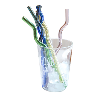 Pajitas de Vidrio Transparente de Colores Modernas y Trenzadas al por Mayor para Jugos, Leche, Té, Café, Vino y Otras Bebidas - Accesorios para Bar - Product Image 1