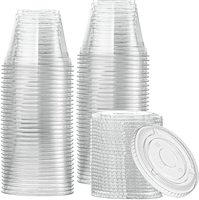 Gobelets à dessert jetables en plastique PET à paroi simple avec couvercles transparents pour les collations et les sauces maison à emporter