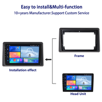 Kit de tableau de bord d'autoradio 9 pouces pour Renault Express 2021-2023 Matten Kit de panneau d'installation d'autoradio noir