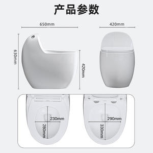 โถสุขภัณฑ์ทรงไข่แบบนกนางนวล รับน้ำหนักได้ 400 กก. ระบบไซฟอน 5 ลิตร เป็นมิตรกับสิ่งแวดล้อม ติดตั้งบนพื้น ผลิตที่เฉาโจว - Product Image 3