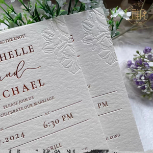 Carte <span class=keywords><strong>de</strong></span> vœux <span class=keywords><strong>de</strong></span> mariage <span class=keywords><strong>de</strong></span> luxe <span class=keywords><strong>de</strong></span> haute qualité, conception personnalisée, impression typographique sur couverture rigide, reliure cousue, impression numérique, papier couché - Product Image 1