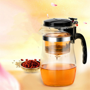 Hogar Oficina Camping Picnic Vidrio Tetera de vidrio con infusor y tapa para florecer y hojas sueltas - Product Image 2