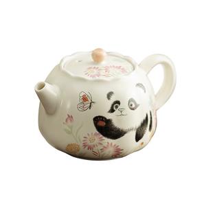 Msh Panda Vlinder Bloem Mond Pot Beige Gele Oven <span class=keywords><strong>Chinese</strong></span> Keramische Theepot - Product Image 4