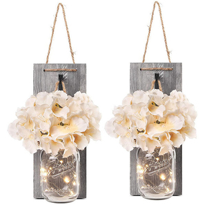Lampe murale rétro décorative en verre IP66 avec télécommande, lampes murales de mariage à piles, lampes LED murales pour la maison et l'extérieur - Product Image 1