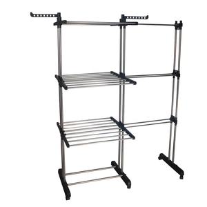 Портативный Расширяемый стеллаж для белья из нержавеющей стали с боковыми крыльями и колесиками - Product Image 1