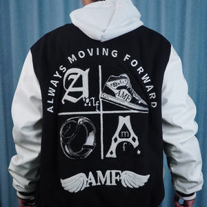 แจ็กเก็ตทีมตัวแทนอักษรวินเทจสำหรับทุกเพศมหาวิทยาลัยมีแผ่นปะผ้ากำมะหยี่ติดโลโก้ - Product Image 6