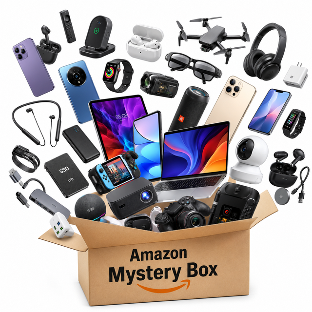 2026 Amazons Mystery Box Electronics 10kg Retail Ready E Reader Game Controller Tablet Earbuds Bundle 24 Hours Global Shipping