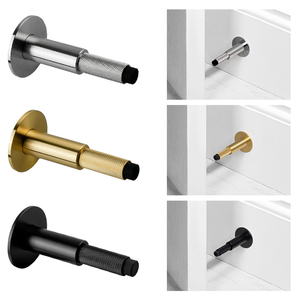 KOPPALIVE fermaporta lineare in ottone spazzolato zigrinato per montaggio a pavimento fermaporta in ottone invecchiato - Product Image 1